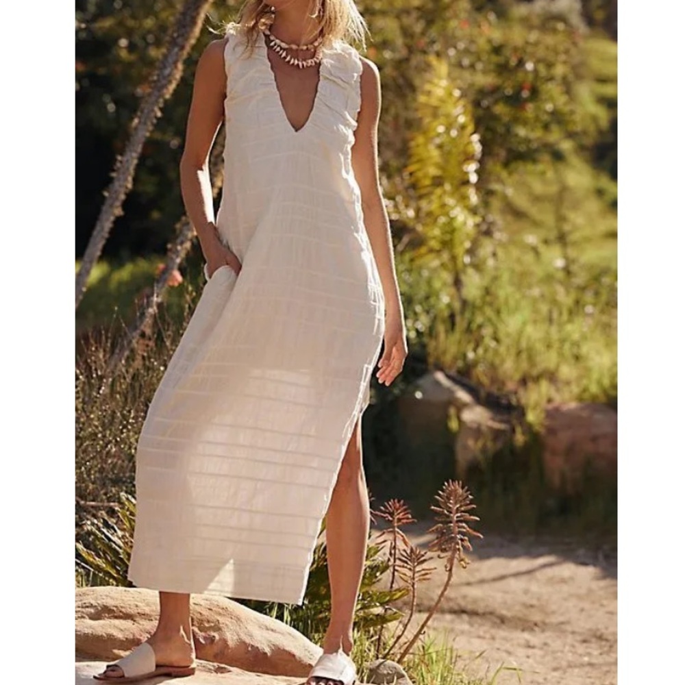 Free People Agatha Midi Dress, XL, Turtledove, NWOT